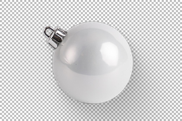 Un ornement de Noël blanc brillant avec un chapeau d'argent parfait pour les décorations de fête