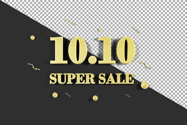 Oro 10 10 super sale 3d rendering aislado