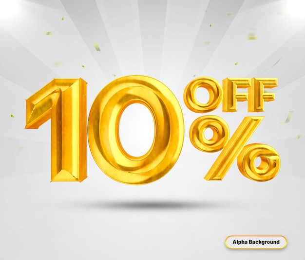 Oro 10 por ciento lujo 3d render