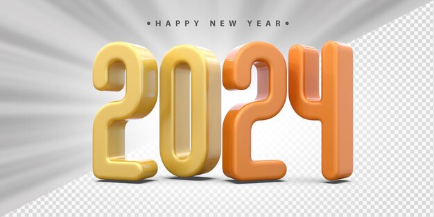 Oro 2024 felice anno nuovo 3d