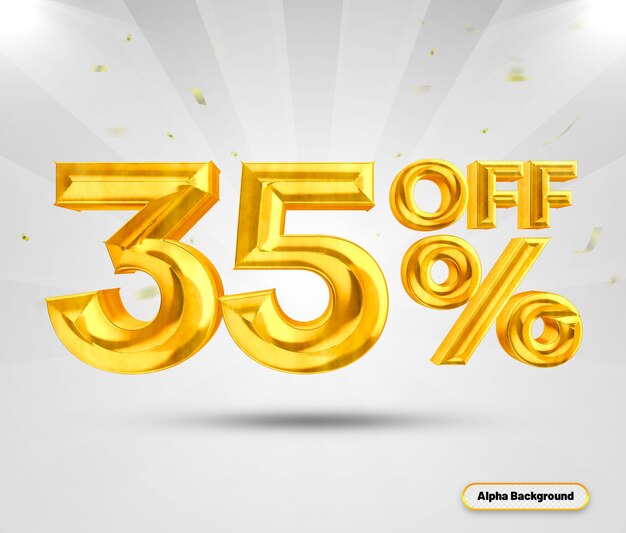 Oro 35 por ciento de lujo 3d render