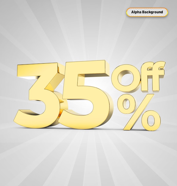 Oro 35 por ciento de lujo 3d render
