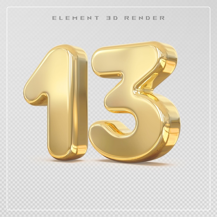 PSD oro 3d numero 13