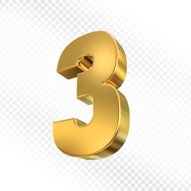 Oro en 3D Número 3
