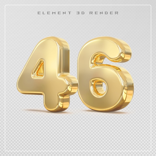 Oro en 3D Número 46