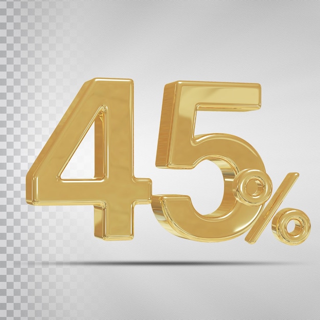 Oro 45 por ciento de lujo 3d render