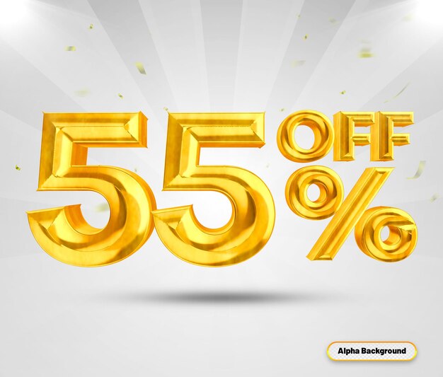 Oro 55 por ciento de lujo 3d render