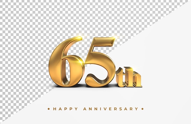 Oro 60 aniversario feliz render 3d aislado