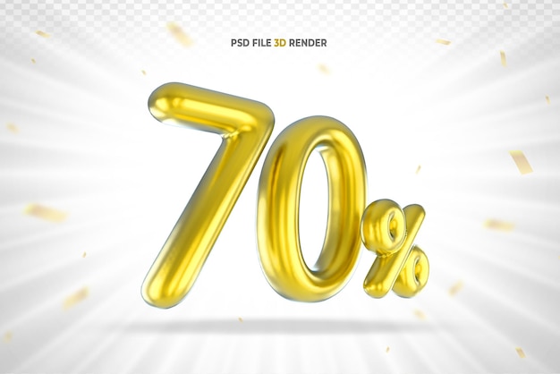 Oro 70 por ciento de lujo estilo 3d render