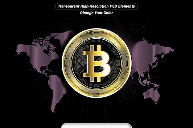Oro bitcoin criptomoneda tecnología futurista dinero digital global