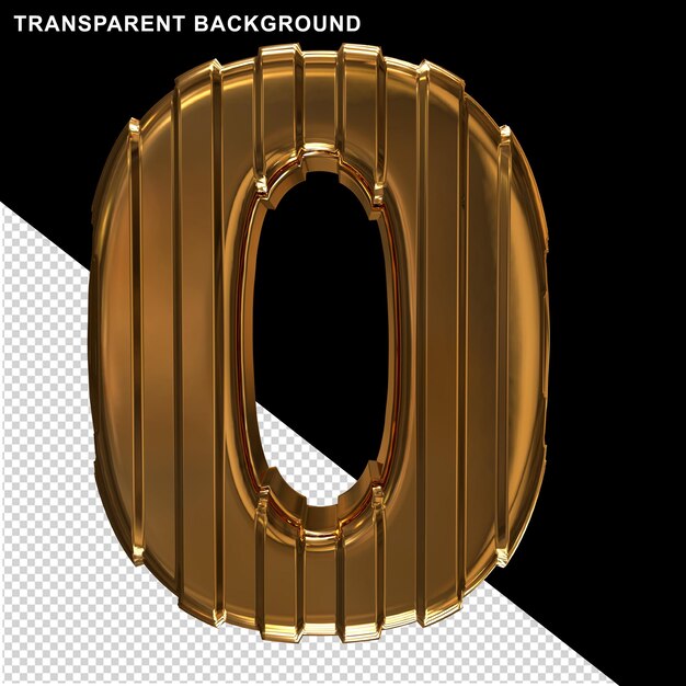 Oro con sottili cinturini verticali numero 0