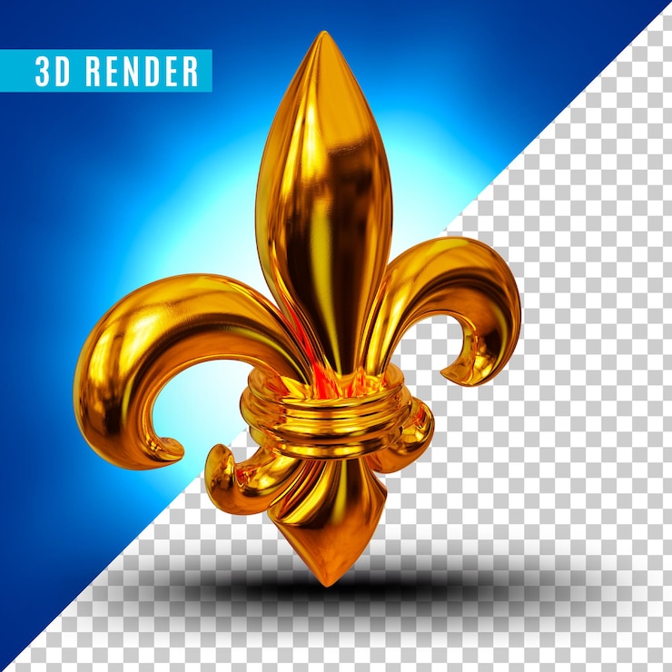 PSD oro fleur de lys 3d premium