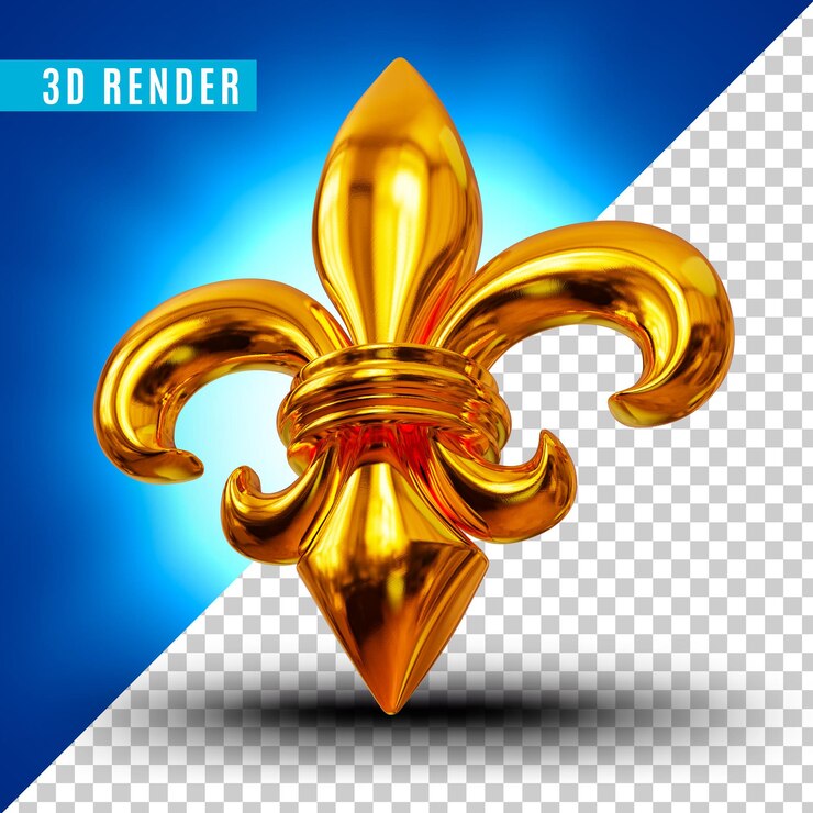 PSD oro fleur de lys 3d premium
