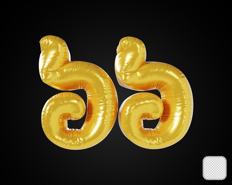 PSD oro khmer numero 66 luxury 3d'illustrazione