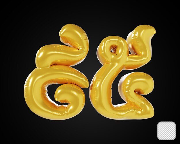 Oro Khmer Número 95 Ilustración 3d de lujo