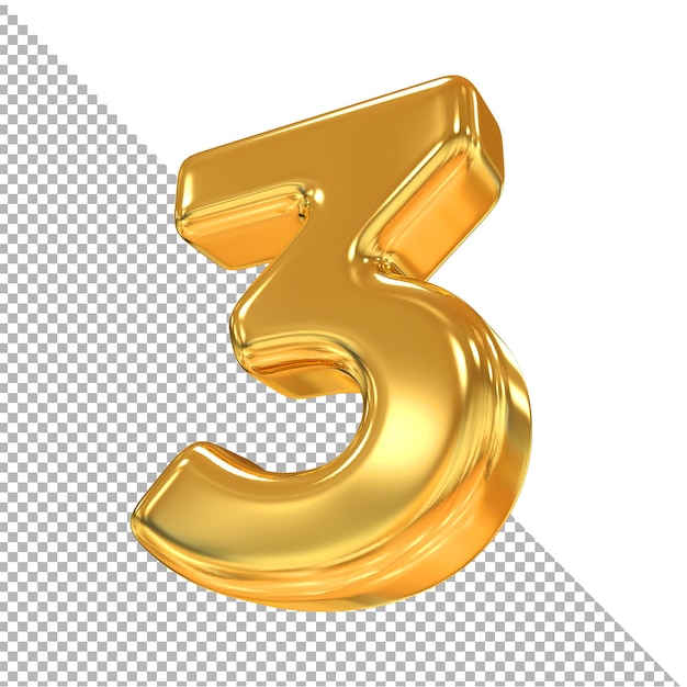 oro de lujo 3d número 3