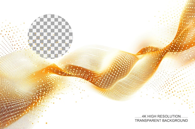 PSD oro de medio tono lujo de oro onda de medio tono emblema de puntos en fondo transparente
