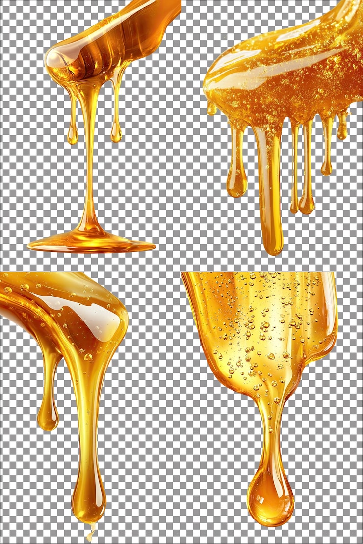 Oro de miel goteante Oro líquido dulce y natural PNG aislado hiperrealista con Transpa transparente