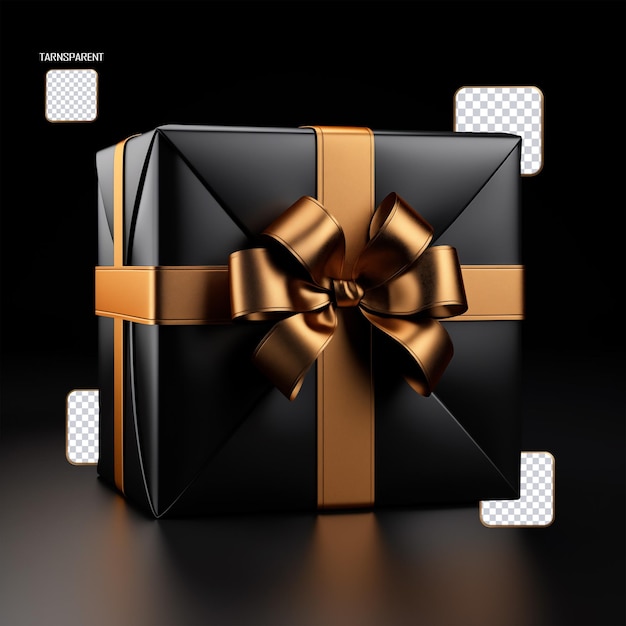 PSD oro negro foto verdadera cajas de regalos 3d elementos de celebración