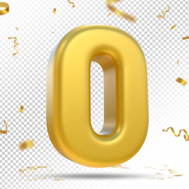Oro numero 0 lujo 3d