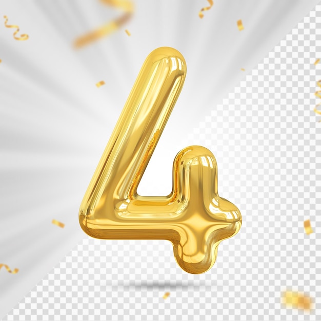 Oro numero 4 lujo 3d