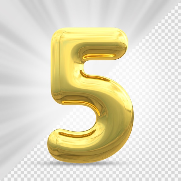 Oro numero 5 lujo 3d