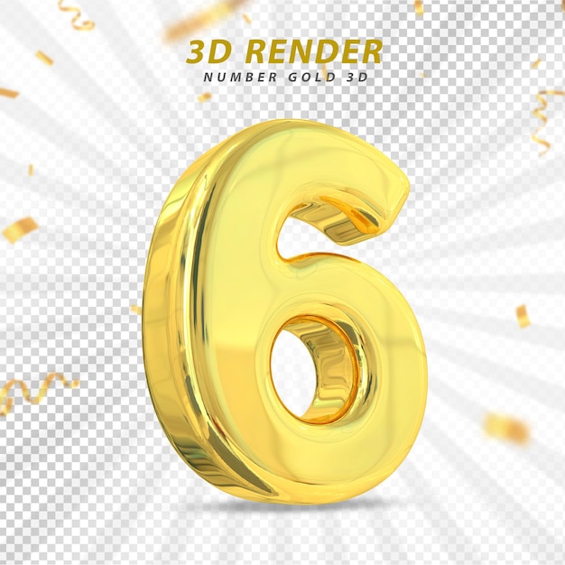Oro numero 6 lujo 3d