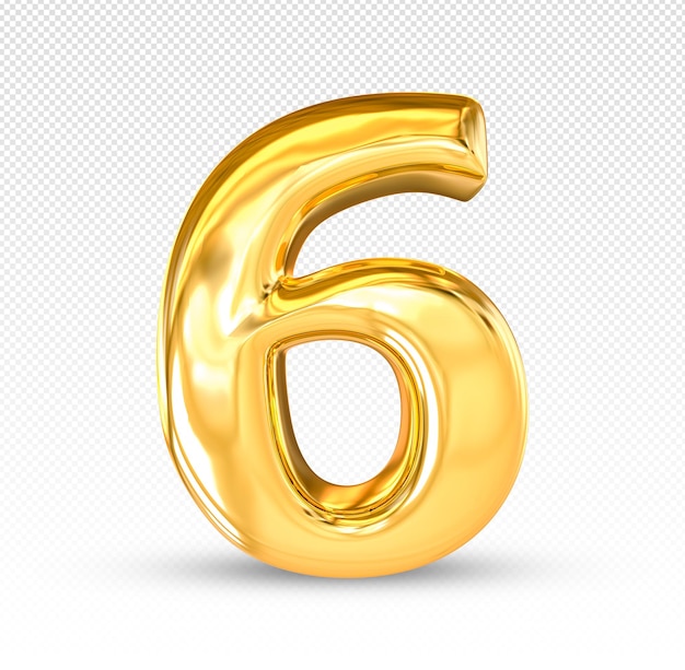 Oro numero 6 lujo 3d