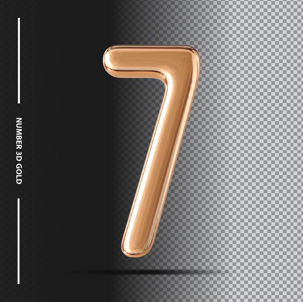 Oro número 7 elemento de lujo 3d