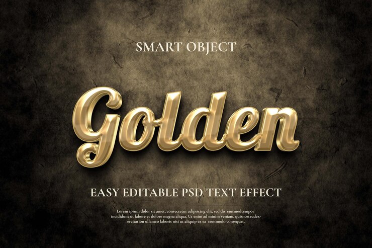 PSD oro oscuro premium dramático psd efecto de texto editable de objeto inteligente