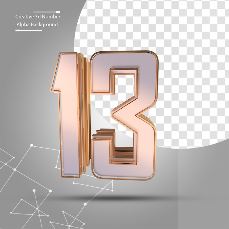PSD oro pulito 3d numero 13