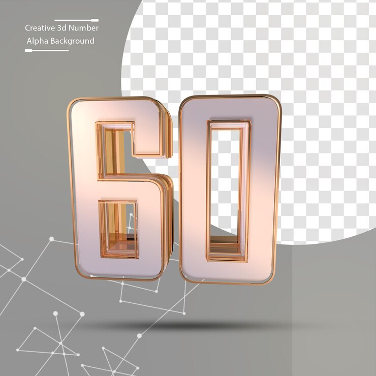 PSD oro pulito 3d numero 60