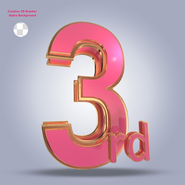 Oro rosa 3d numero da 1 a 10