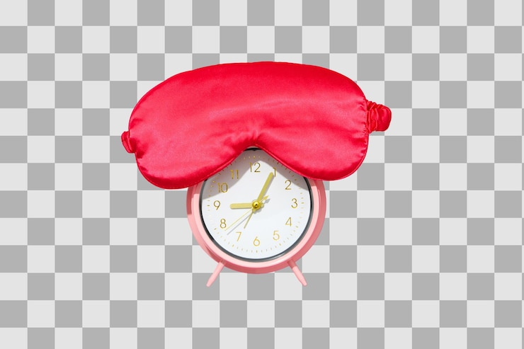 PSD orologio di sveglia rosa con maschera isolata su sfondo bianco