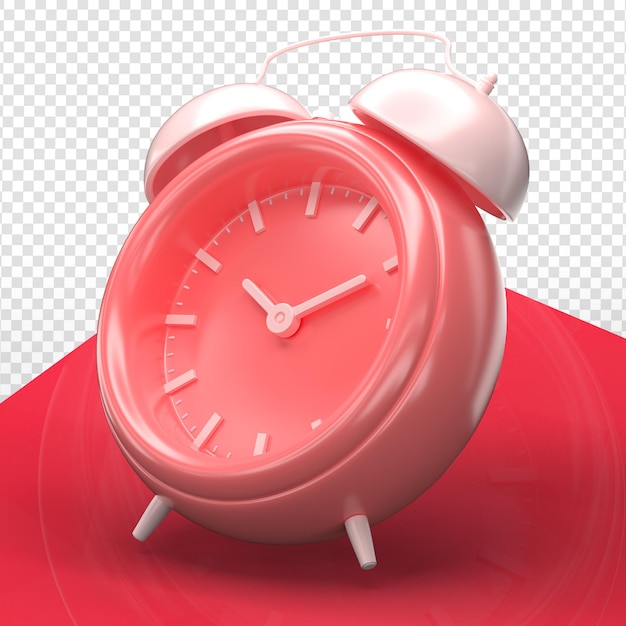 Orologio sveglia 3d rendering minimalista