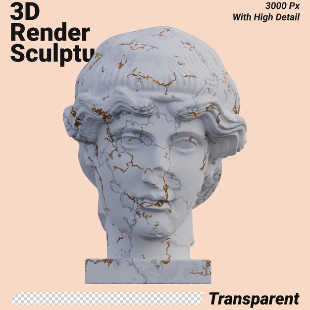 Orphée statue 3D rend isolé parfait pour votre conception