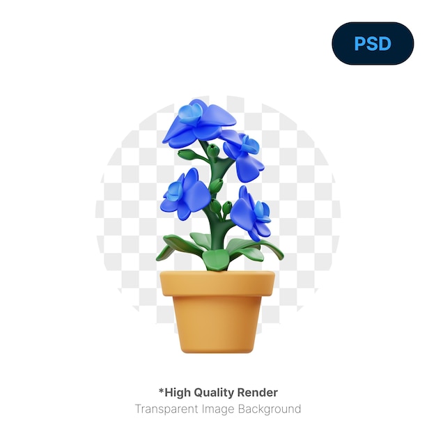 PSD orquídea 3d icono premium psd