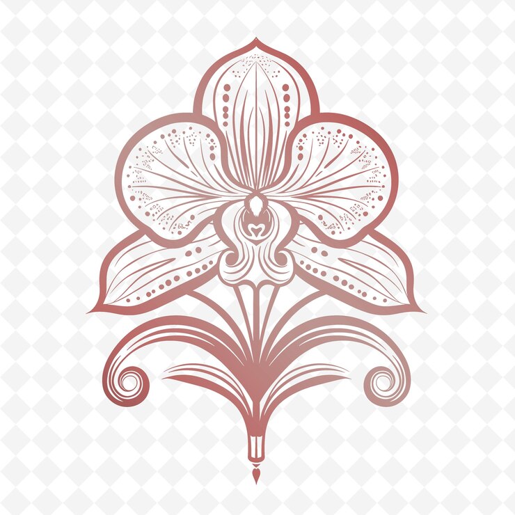 PSD orquídea png con venas de plantas de orejas de elefante y formas básicas con contorno p de hojas animales y tropicales