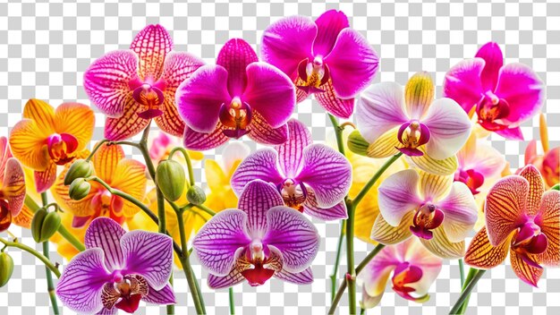 PSD orquídeas vibrantes aisladas en un fondo transparente