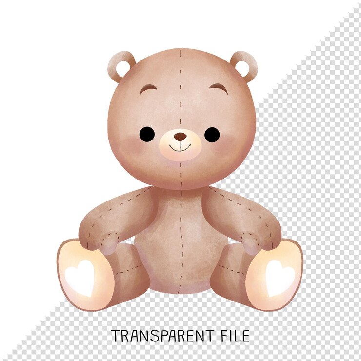 Orso di peluche con il cuore Foot Illustration Clip Art