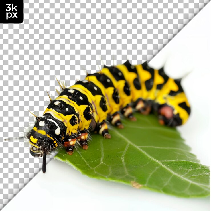 PSD una oruga que está en una hoja