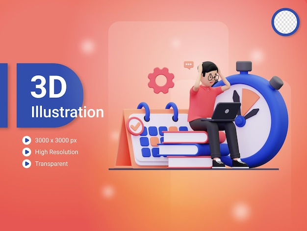 Os empregados 3d estão entrando em pânico com prazos apertados