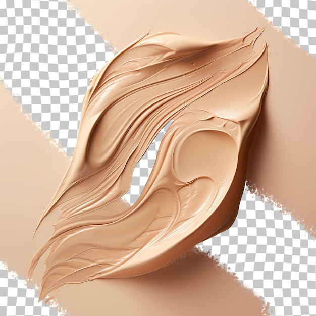 PSD os traços e a textura beige suave do concealer sobre um fundo transparente