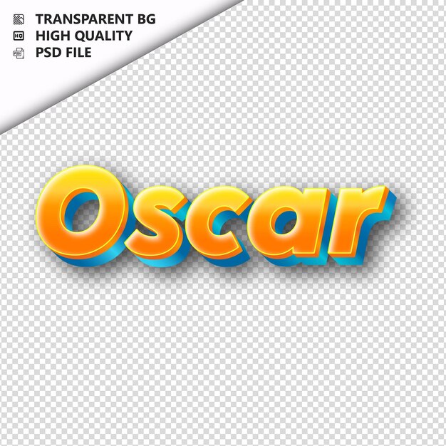 PSD oscar feito de texto laranja com sombra transparente isolado