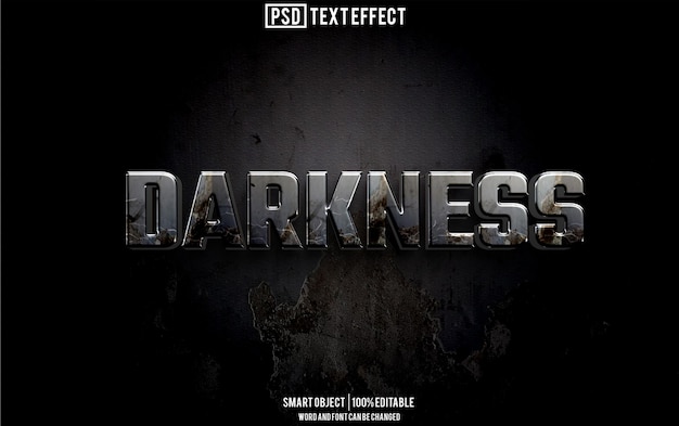 oscuridad efecto de texto fuente tipografía editable texto 3d
