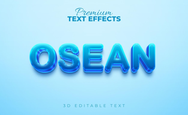 Osean Blue Stilvolle 3D-Texteffekte