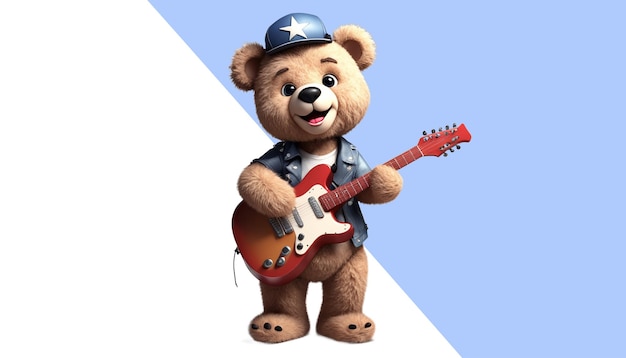 PSD osito de peluche tocando la guitarra