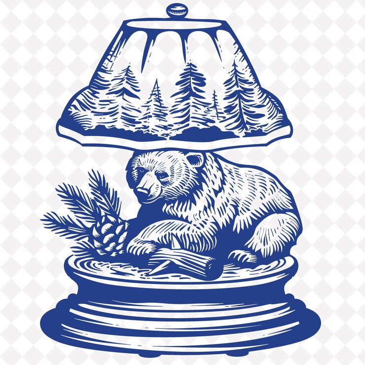 PSD un oso con un árbol de navidad en él