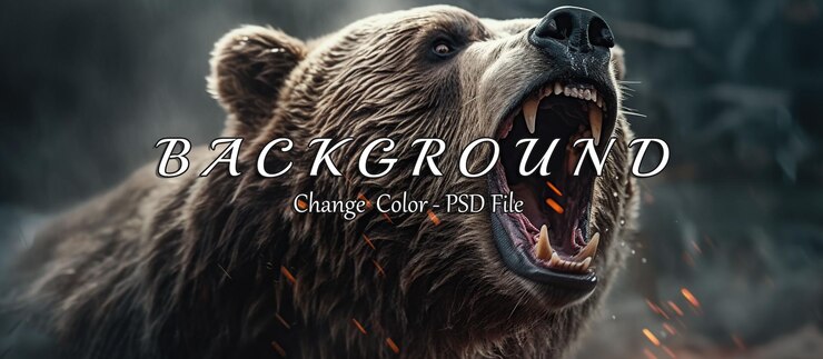 PSD oso grizzly rugiendo