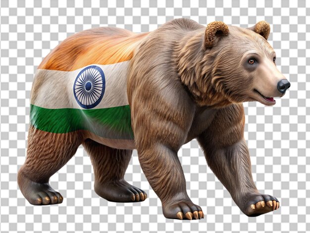 El oso de pie sobre un fondo transparente a generado